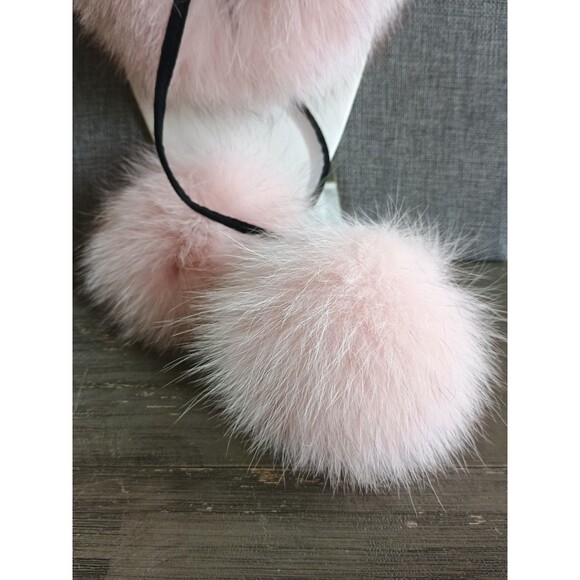Fourrures Audet Chaudiéres Appalaches Quebec Lynx Pink Headband Collar With Pom - Picture 2 of 7